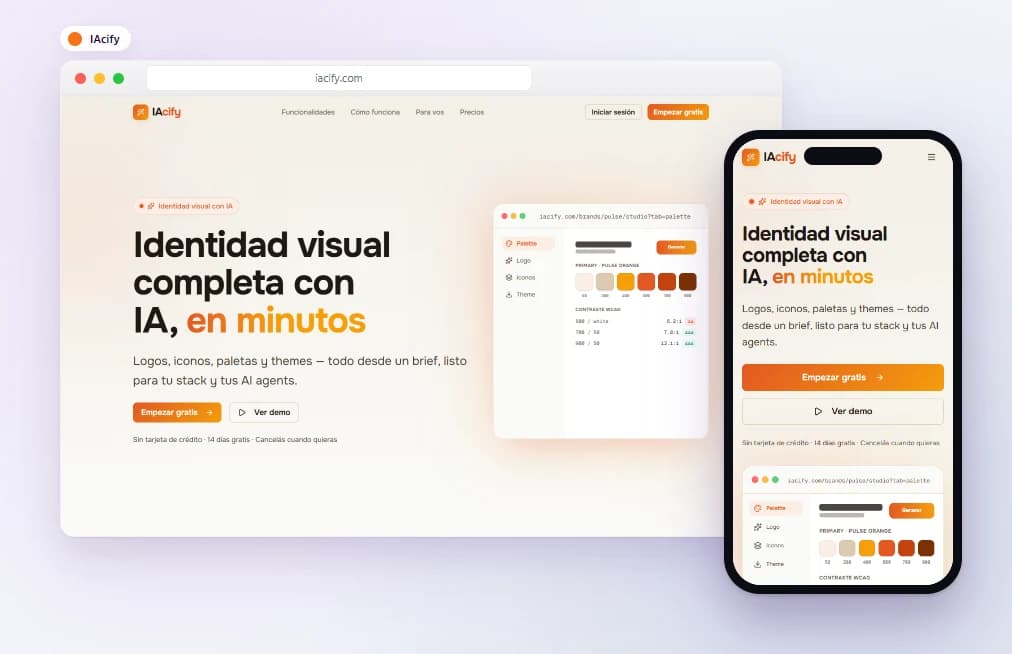 Vista previa de cliente IAcify en PC y celular